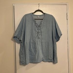 Old navy chambray shirt lace up
